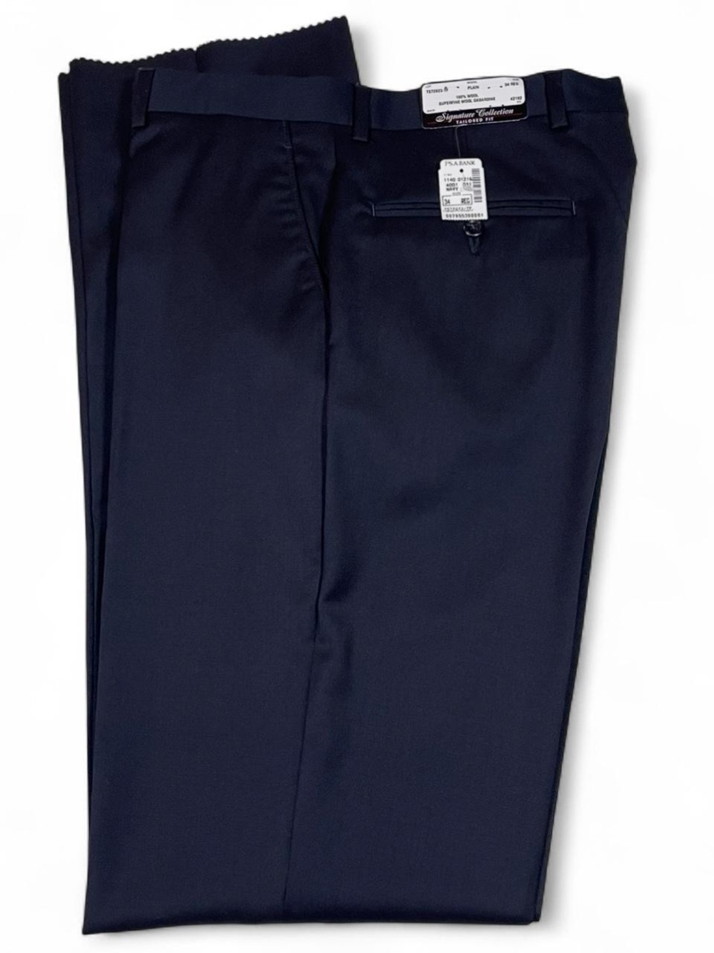 NWT! Jos. A. Bank Superfine Wool Gabardine Navy Blue Dress Pants Size W34 $195